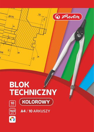 Blok techniczny A4 kolorowy 10 kartek Herlitz
