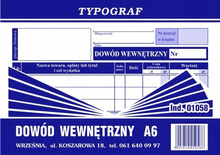 Dowód wewnętrzny Typograf 01058 A6 80 kartek