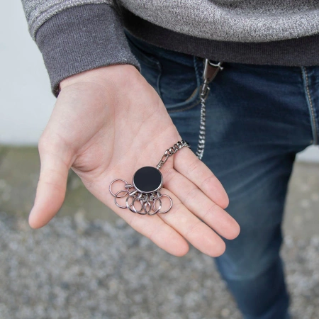 BRELOK TROIKA PATENT CHAIN Z ŁAŃCUSZKIEM NA 6 KLUCZY, CHROMOWANY