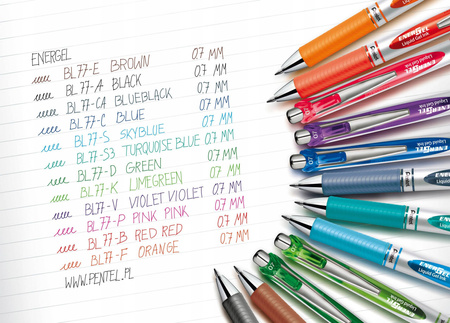 Pióro kulkowe ENERGEL Pentel BL77 ZIELONE