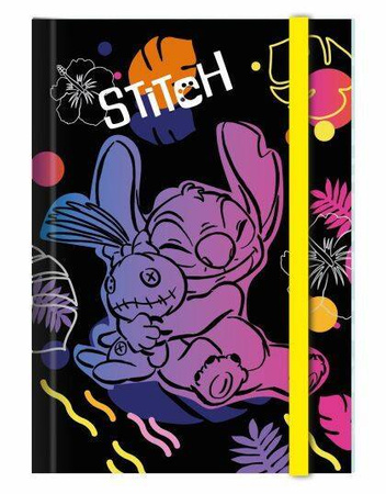 DISNEY BLACK TECZKA PRZESTRZ A5 Z GUMKĄ WZÓR 2 STITCH COOLPACK