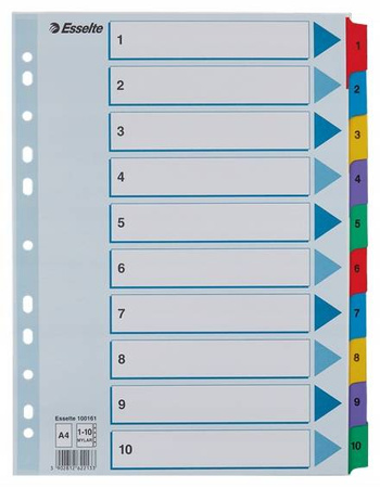 PRZEKŁADKA ESSELTE A4 MYLAR 1-10