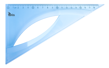 EKIERKA PROSTOKĄTNA NIEBIESKA 19CM