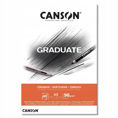 BLOK_SZKIC CANSON GRADUATE A3 96g 40A FILA