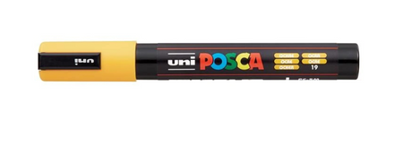Uni marker Posca PC-5M z farbą plakatową ochra