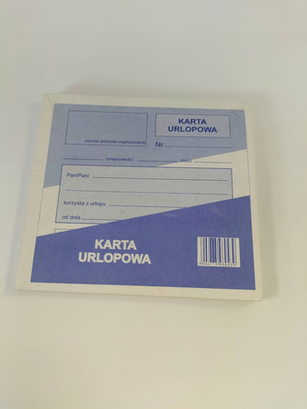 Druk karta urlopowa Offset
