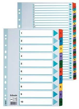 PRZEKŁADKA ESSELTE A4 MYLAR 1-10