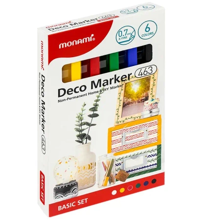 Markery akrylowe Deco Marker 463 XF 6 kolorów Basic MonAmi (2080001507)