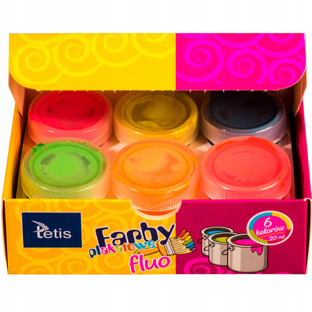 Farby plakatowe Fluo Tetis KF002 w 6 kolorach