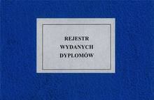 Rejestr wydanych dyplomów zawodowych