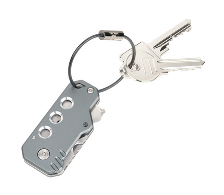 BRELOK TROIKA KEYTOOL, 11 FUNKCJI, SZARY