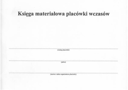 Księga materiałowa placówki wczasów