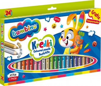 Kredki Bambino 24 kolory oprawa drewniana