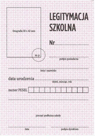 Legitymacja MENiS I/1 dla szkół podstawowych i ponadpodstawowych 10szt