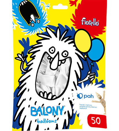 BALONY 10? METAL BIA?Y Fiorello 50 szt.