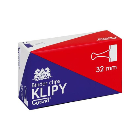 Klipy biurowe czarne 32 mm Grand