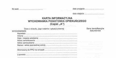 Arkusz obserwacyjno-kwalifikacyjny dziecka
