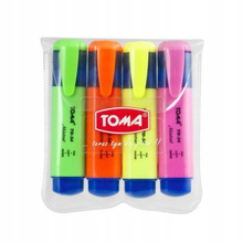 Zakreślacze tekstu Toma TO-334-04 4 sztuk w etui