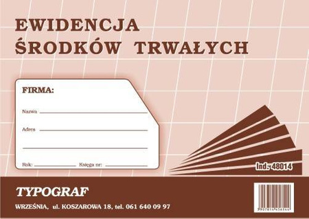 Ewidencja środków trwałych Typograf 48014 A5 32str