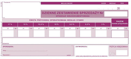 Dzienne zestawienie sprzedaży MiP R-5n 1/3 A4 50k