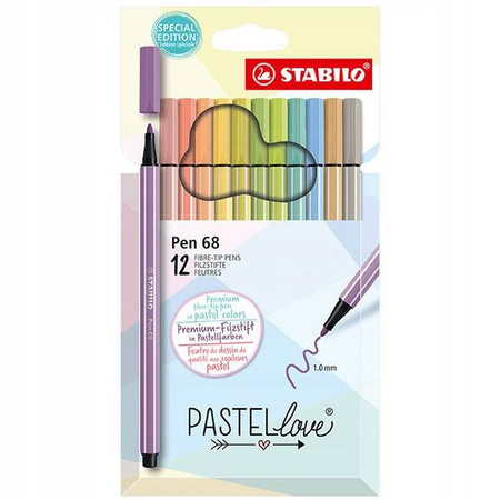 CIENKOPIS STABILO PEN 68 PASTELLOVE WALET 12 SZT