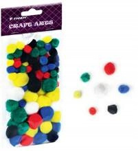 Pompony kolorowe miks 78 szt.