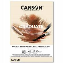 BLOK_MIX-MED. CANSON GRADUATE A3 220g 20A YELLOW OCHRE FILA