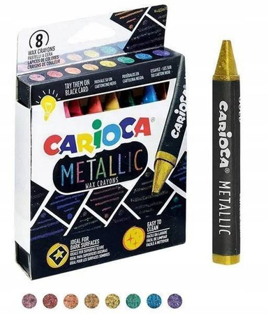 Kredki świecowe metaliczne CARIOCA 8 kolorów