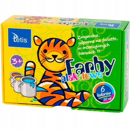 Farby plakatowe Tetis KF001 6 kolorów