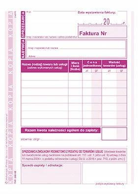 Faktura dla zwolnionychz podatku MiP 205-5E A6 80