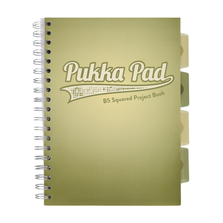 PUKKA PROJECT BOOK OLIVE GREEN B5 KRATKA 100K 80G