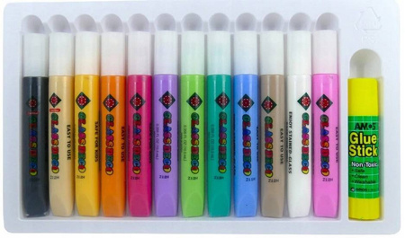 Farby witrażowe AMOS GD10P12R 10,5ml x 12 kolorów