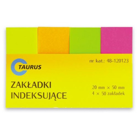 ZAKŁADKI INDEKSUJĄCE TAURUS 20/50 50kart.