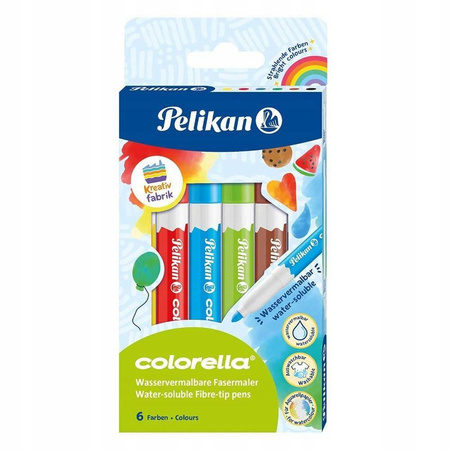 Flamastry Pelikan Colorella 6 kolorów pojemnik