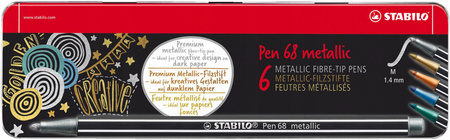 Flamastry STABILO Pen 68 METALIC pudełko 6 sztuk