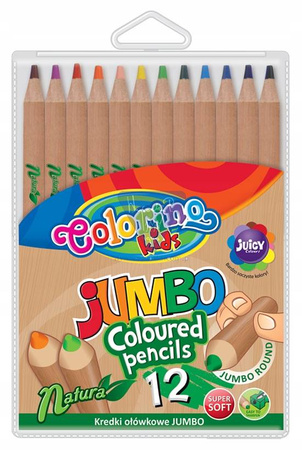 Kredki ołówkowe 12 kol. naturalne drewno Colorino