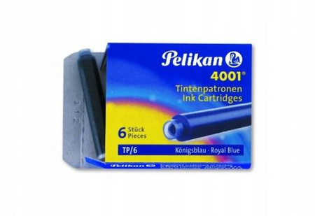 Naboje krótkie Pelikan zmywalne NIEBIESKIE TP/6