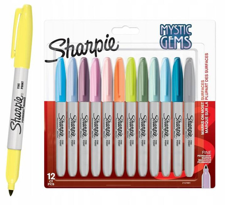 MARKER SHARPIE FINE 12KOL.MYSTIC GEMS
