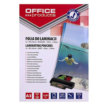 FOLIA DO LAMINACJI OFFICE PRODUCTS A3 80MIC.100SZT.