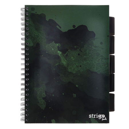 Kołozeszyt STRIGO PADS Project Book A4 kratka Fusion ciemnozielony