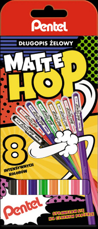DŁUGOPIS PENTEL ŻEL MATTEHOP 8SZT