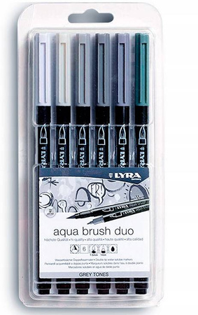 LYRA PISAKI AQUA BRUSH SET GREY 6 SZT