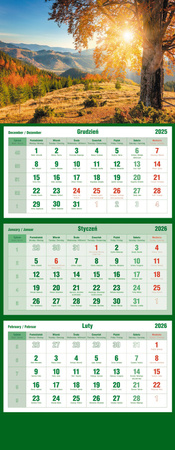 Kalendarz trójdzielny 2026^