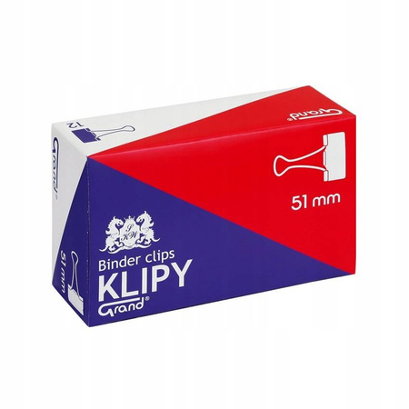 Klipy biurowe czarne 51 mm Grand