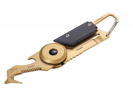 BRELOK TROIKA EGON Z KARABIŃCZYKIEM, 5 FUNKCJI, CZARNY/ZŁOTY