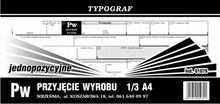 Przyjęcie wyrobu Typograf 01079 1/3 A4 80 kartek