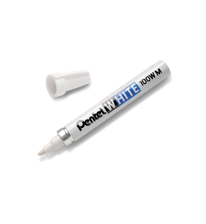 Marker zdobniczy Pentel biały X100WM średnia końcówka