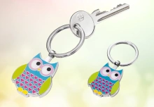 BRELOK TROIKA ROSY, EMALIOWANY METAL