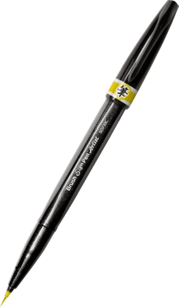 Pisak Brush Sign Pen Artist Pentel CIEMNOŻÓŁTY