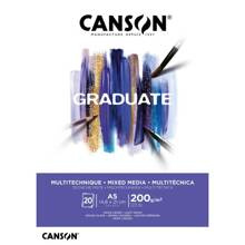 BLOK_MIX-MED. CANSON GRADUATE A5 200g 20A WHITE FILA
